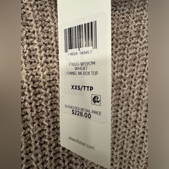 Eileen Fisher Tan (Wheat) Womens Peruvian Organic Cotton Boucle Box-Top Size XXS - Picture 12 of 13